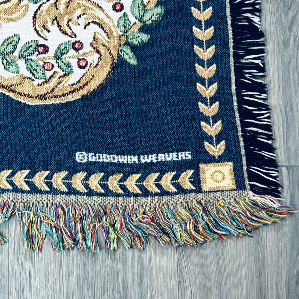 Goodwin Weavers Hanukkah Menorah Judaica Throw Blanket Woven Tapestry USA Made